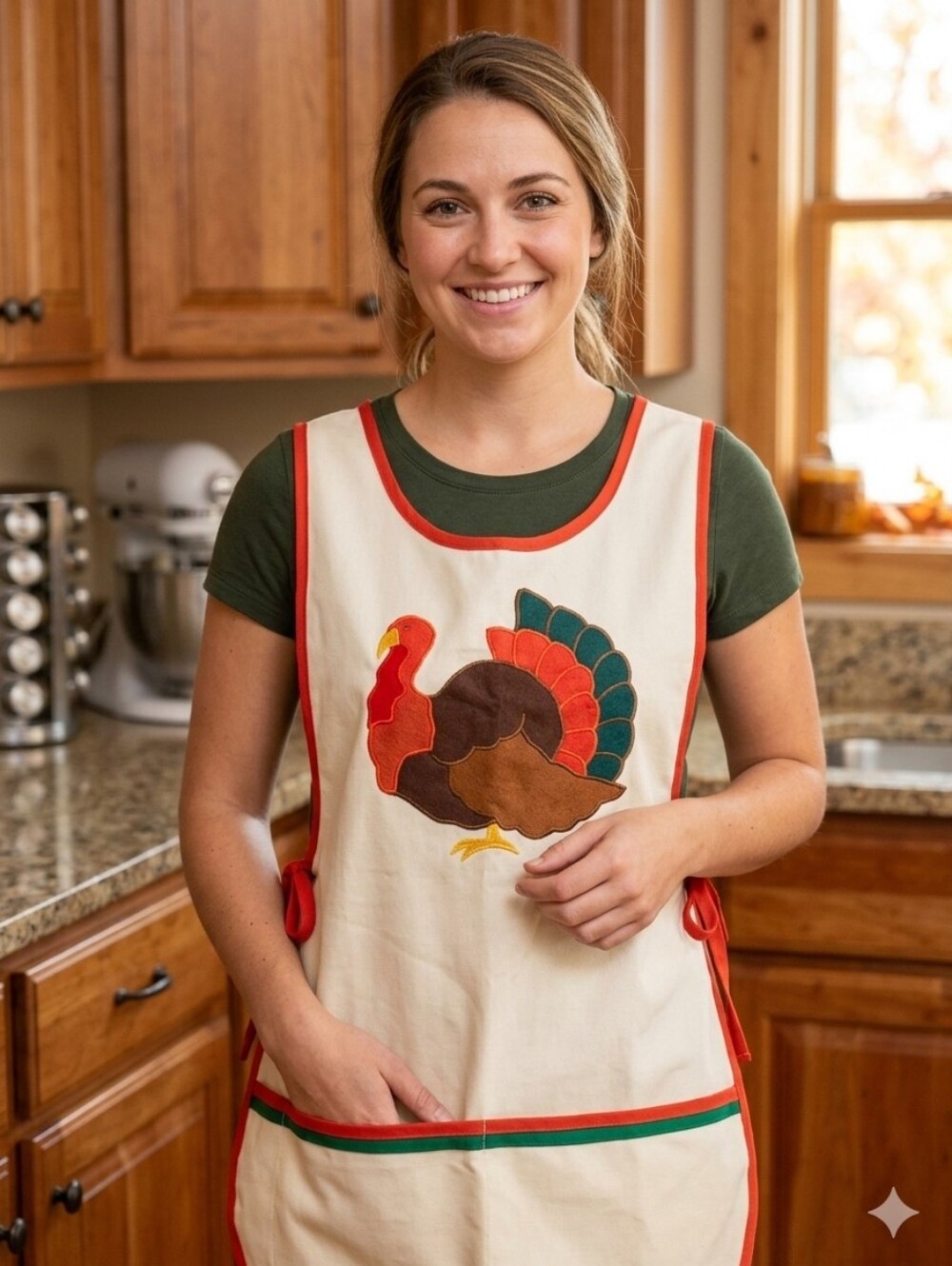 Vtg Mullins Square Thanksgiving Apron